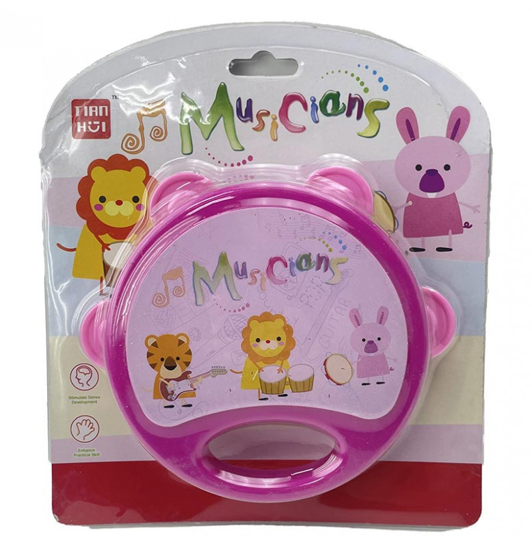 Бубен детский Musicians пластиковый 8807_Pink