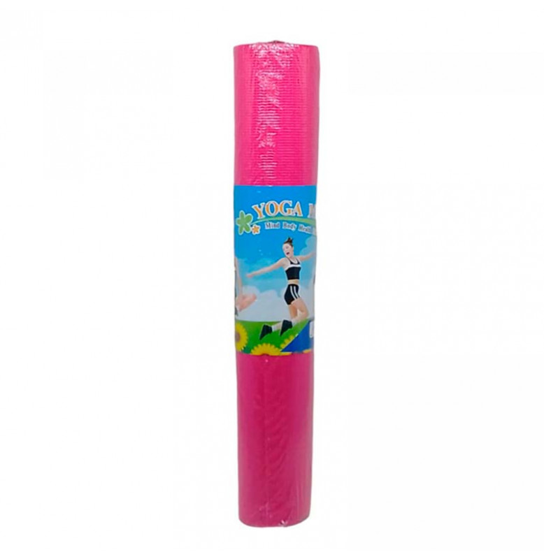 Коврик для йоги/фитнеса PVC 4мм 173*61 см BT-SG-0018_Pink