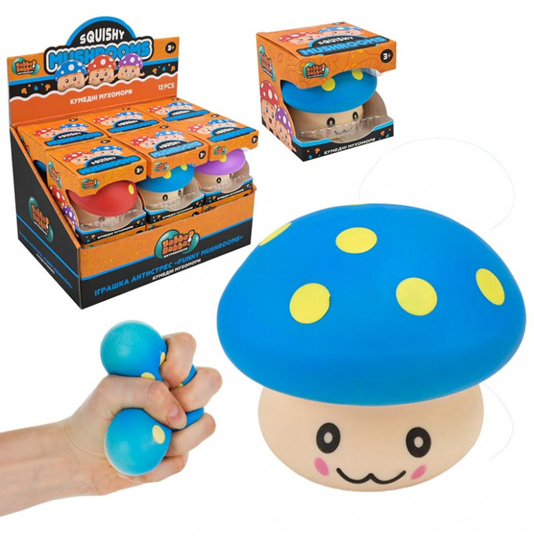 Игрушка Антистресс Сквиш YabbaDabba грибочек 6 см YD2523_Blue