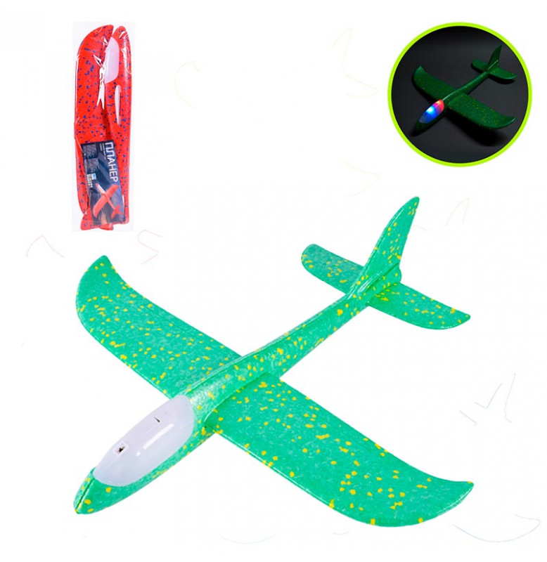 Запускалка самолет со светом C28002_Green