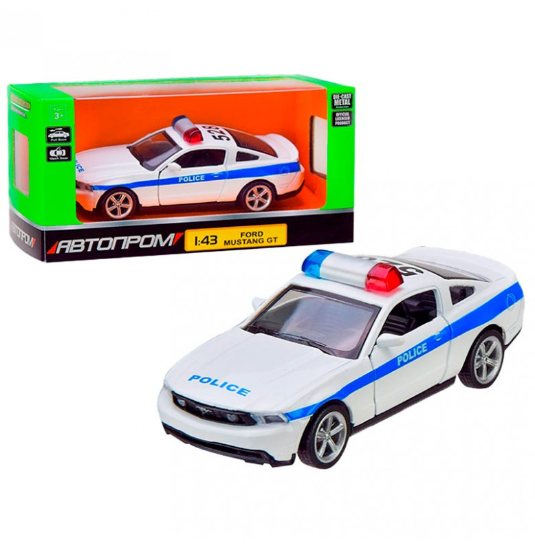 Машинка Автопром Ford Mustang GT 1:43 металлическая 4372_White