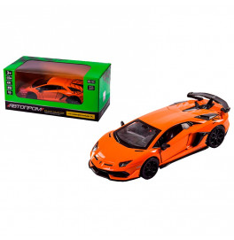 Машинка Автопром Lamborghini Aventador SVJ 1:32 металлическая со светом и звуком. 68473_Orange