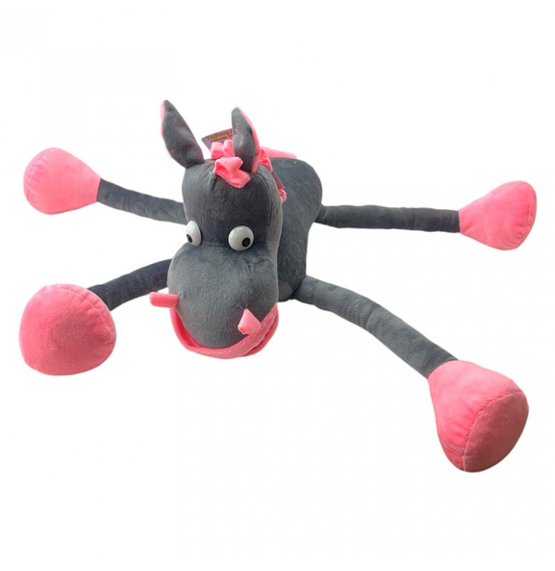 Мягкая игрушка Лошадь Мирон 35 см 0175_Gray-Pink