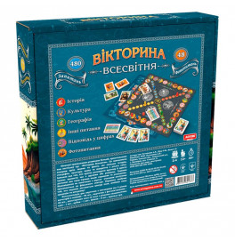 Настольная игра Artos Games "Викторина Всемирная" 96 карточек с вопросами в пяти категориях 1373