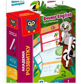 Игра развивающая Vladi Toys Академия развития "Пиши и витирай. Первые английские слова VT5010-24