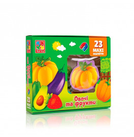 Набір магнітів Vladi Toys "Овочі та фрукти" 23 елементи VT3106-28