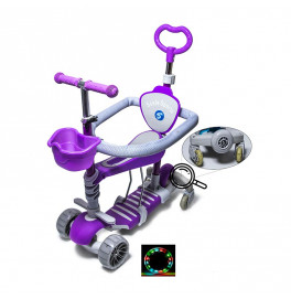Самокат 5 в 1 Smart Full Фиолетовый с родительской ручкой SF_Purple