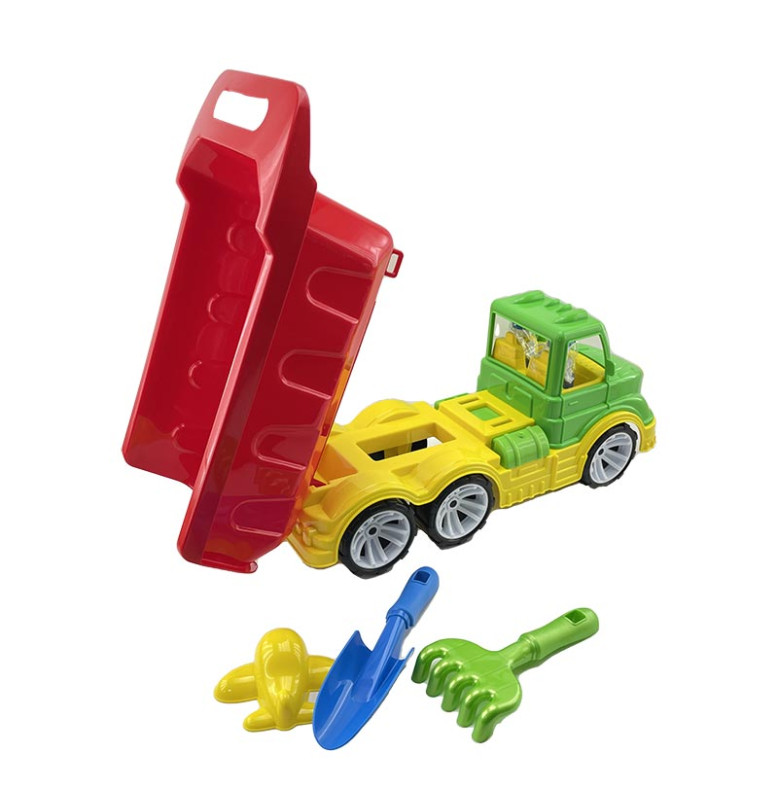 Детский самосвал Mati лопата грабельки ремень Бамсик лопата грабельки 009/13_Green-Red