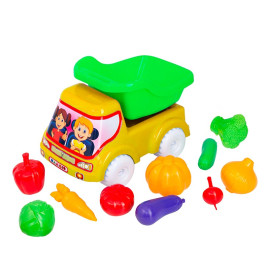 Машинка Бамсик самосвал №5 с овощами 3691_Yellow-Green