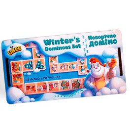 Настольная игра UBEE "Новогоднее домино" из дерева
