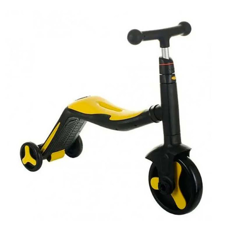 Самокат дитячий 3 колеса PU зі світлом 3в1 чорно-жовтий SC20110_Yellow