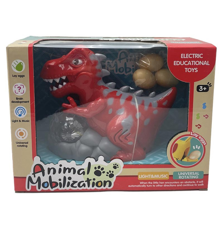 Інтерактивна Тварина з музикою рухається несе яйця 2300_Dinosaur, Red