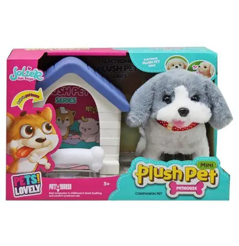 М'яка іграшка собачка з музикою LK002B/C_Dog, White-Gray