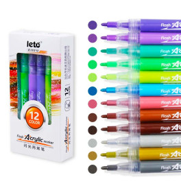 Маркери акрилові LETO 12 кольорів LT-1117-12