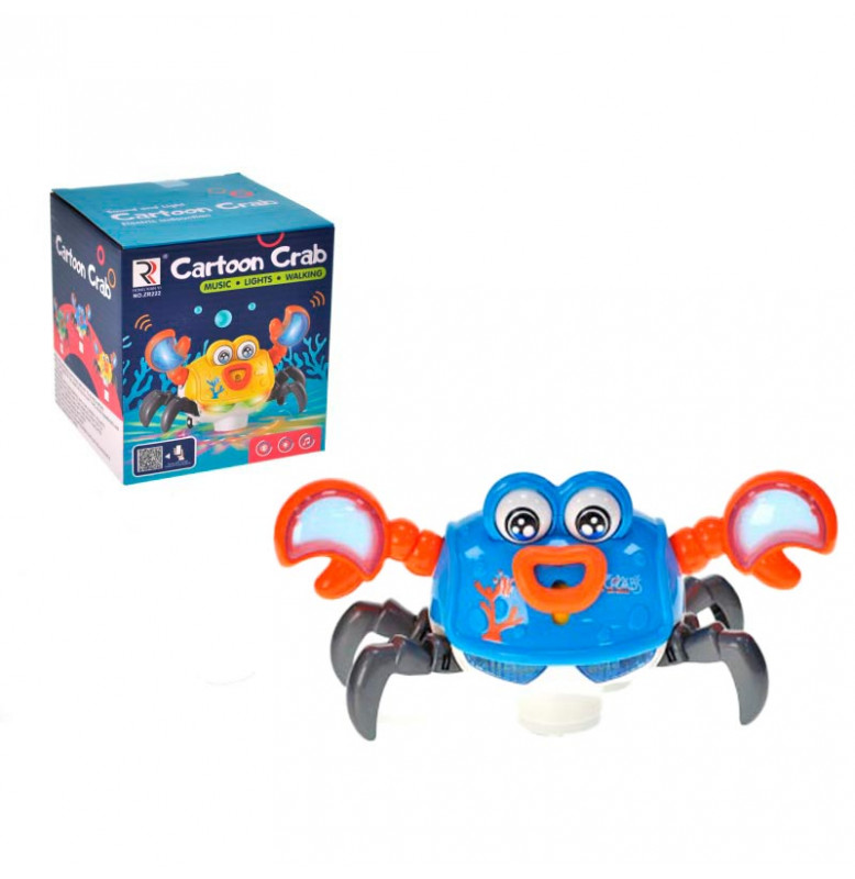 Интерактивная игрушка Краб танцующий на батарейках ZR222_Blue