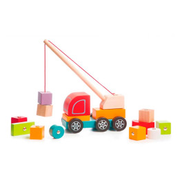 Машинка "Авто-кран"/Wooden toy "Crane truck" 13982