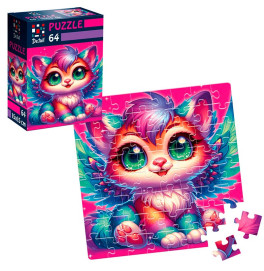 Пазл De.tail Крылатый котенок 64 детали DT1234-04