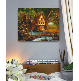 Картина по номерам "Мельница в заколдованном лесу" 40*50 см
