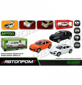Машинка Автопром Porsche cayenne металлическая со светом и звуком. AP7733