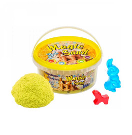 Песок Magic sand желтого цвета в ведре 0,350 кг.