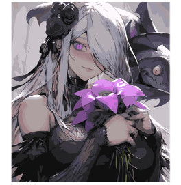 Картина по номерам Stateg Аниме девочка с цветком на цветном фоне 40х50 см MZ017