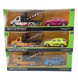 Машина метал. АВТОПРОМ арт. 7414 (96шт/2) эвакуатор+машинка, 1:50, 4 вида, ко