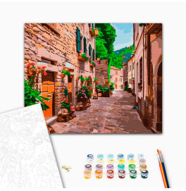 Картина по номерам "Улочка Тосканы" тм Лавка Чудес 40 x 50 см в коробке