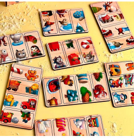 Настольная игра UBEE "Домино пазл" из дерева ПСД240