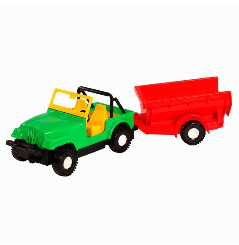 Машинка Авто-купе с прицепом 39007_Yellow-Red