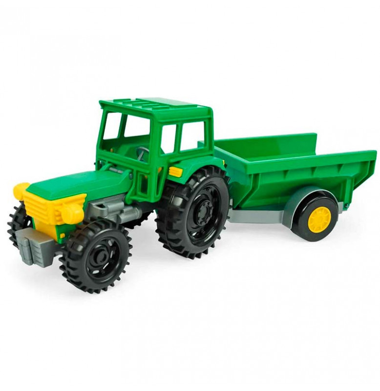 Машинка Tigres Трактор із причепом 39348_Trailer, Green-Green