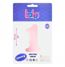 Фольгированный шарик-цифра Balun "1" sugar pink 30" 76 см 02411