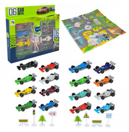 Игровой набор 8 машинок с игровым ковром G5388