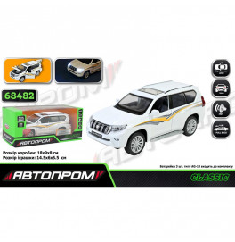 Машинка Автопром Land Cruiser Prado 1:32 металлическая со светом и звуком. 68482