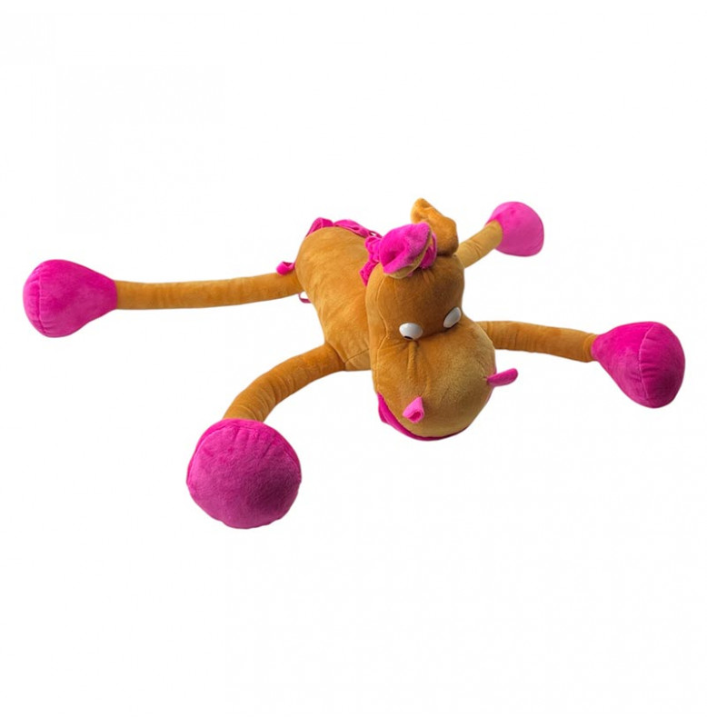 Мягкая игрушка Лошадь Мирон 35 см 0175_Orange-Pink