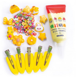 Набор для творчества Vladi Toys "Клей с кабашонами. Заколки желтые" VT4600-02