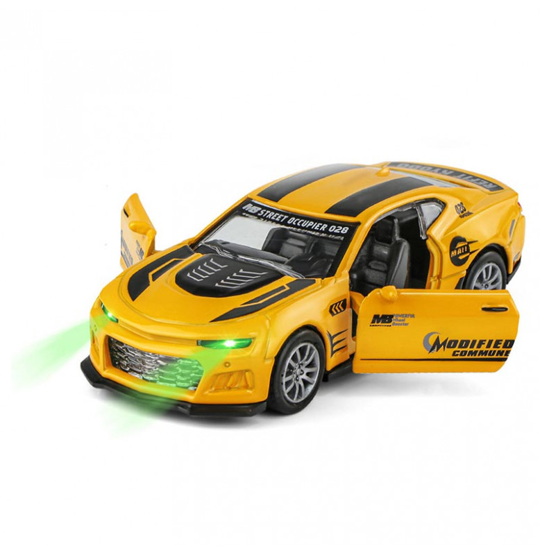 Машинка HORNET 1:32 металлическая инерционная со светом и звуком K175B12_Yellow