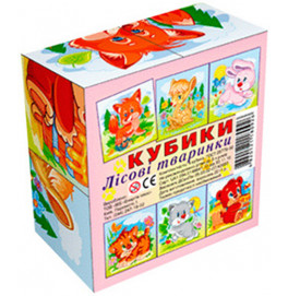 Кубики "Лесные животные" (4куб) Ен.0926