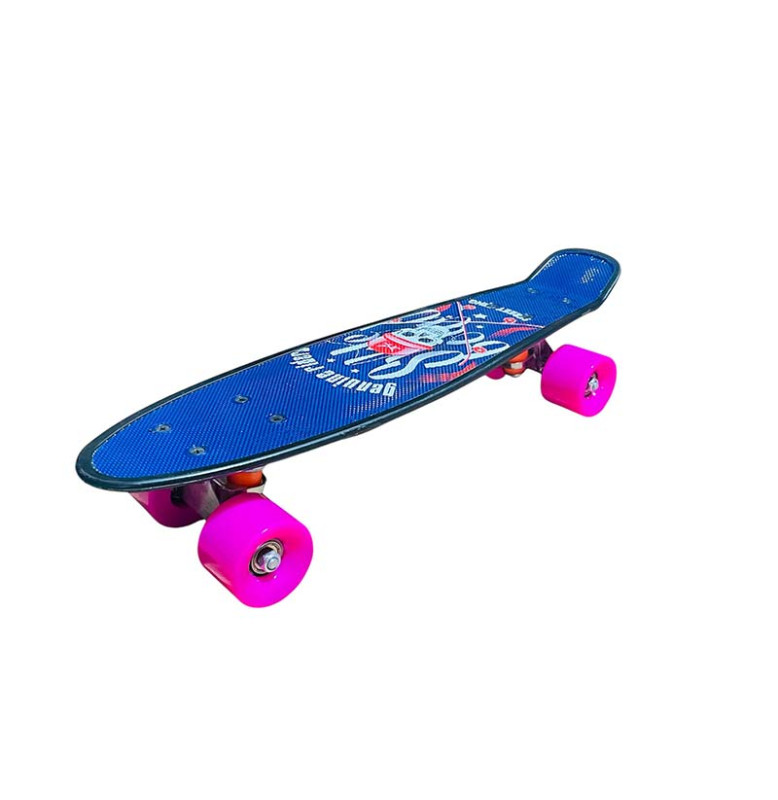 Пенні борд 22" Skull PU колеса 56*15 cm SC20402_Pink
