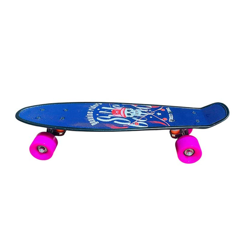 Пенні борд 22" Skull PU колеса 56*15 cm SC20402_Pink