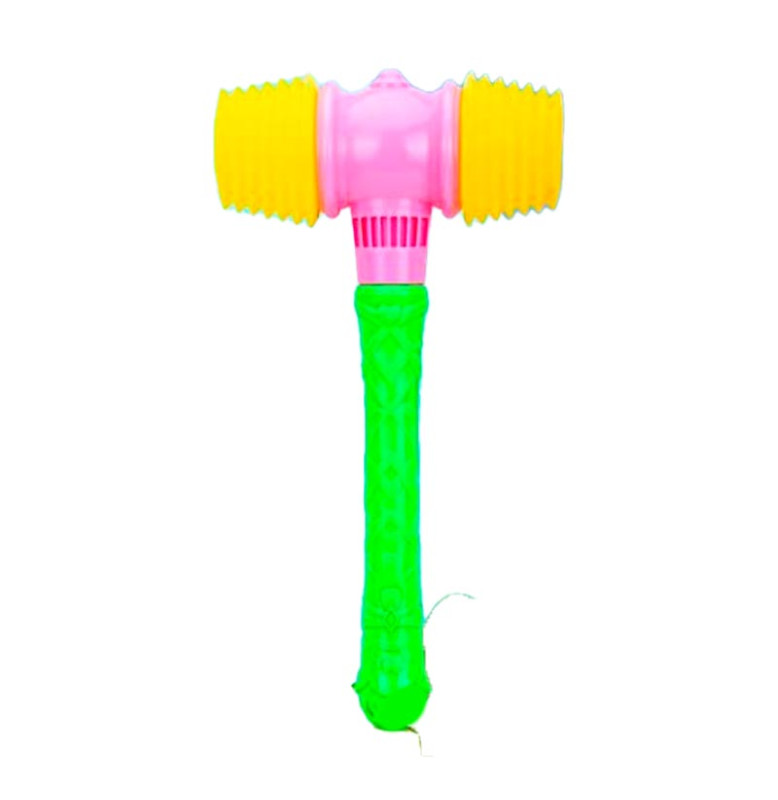 Молоточок пищалка 40 см 596-1_Green-Pink-Yellow
