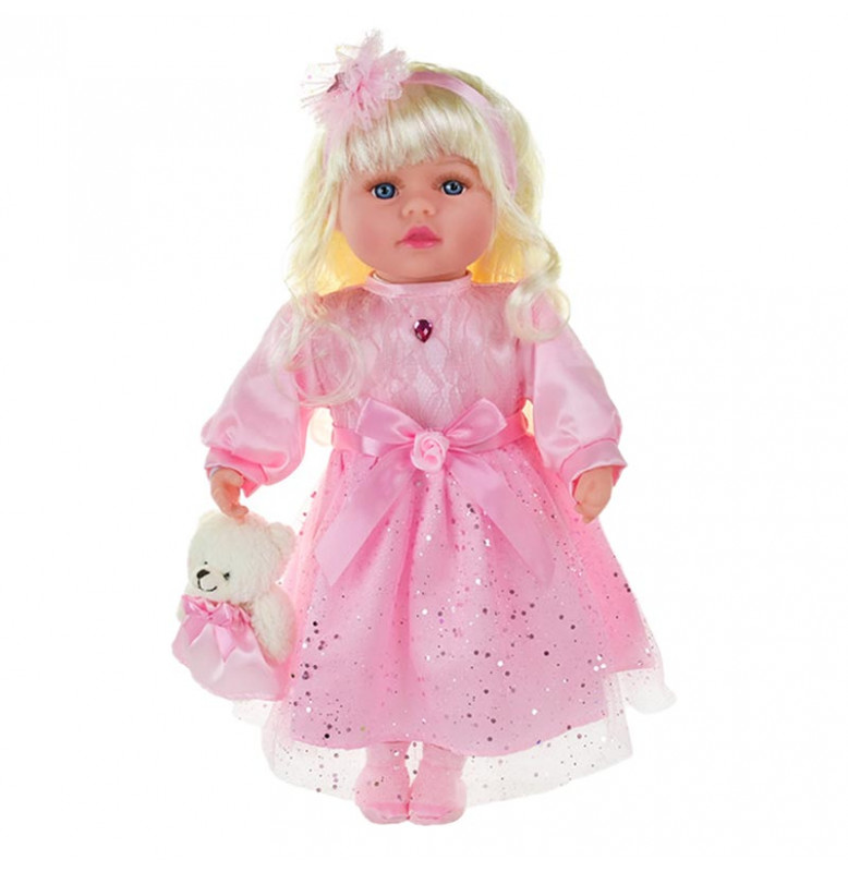 Кукла "Панночка" мягконабивная музыкальная на батарейках PL-525-100_Light-Pink