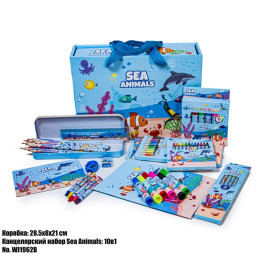 Канцелярский набор Sea Animls Морские животные голубой
