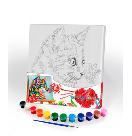 Картина по номерам Danko Toys "Canvas Painting" Кот 31*31 см PX-05-09
