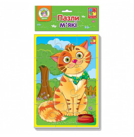 Мягкий пазл Vladi Toys Котик и собачка A5 развивающая