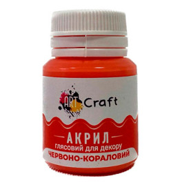 Краска акрил глянец для декора "Красно-коралловый"