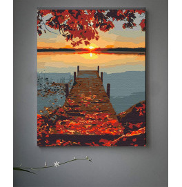 Картина по номерам без подрамника "Осенний вечер" 40*50 см