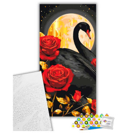 Картина за номерами "Чорний лебідь" ArtCraft з металізованими фарбами 40*80 11588-AC Картина за номерами "Чорний лебідь" ArtCraft з металізованими фарбами 40*80 11588-AC