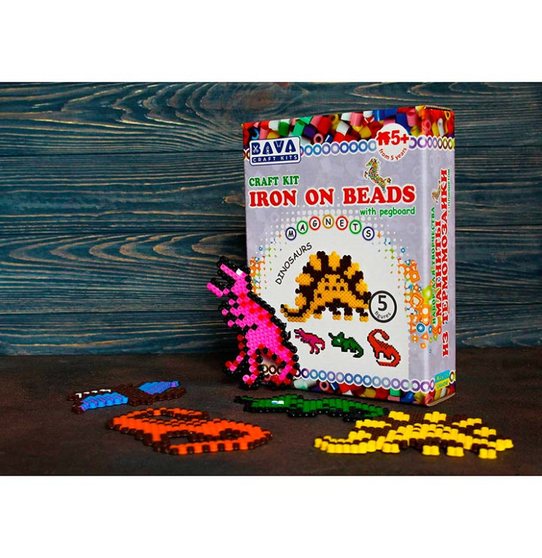 Набір для детячої творчості Умняшка "Магніти з термомозаїки "Динозаври" ТМ-001 Набір для детячої творчості Умняшка "Магніти з термомозаїки "Динозаври" ТМ-001