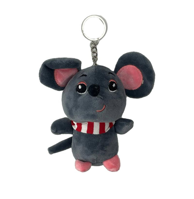 М'яка миша-брелок розмір 10 см X192_Dark-Gray
