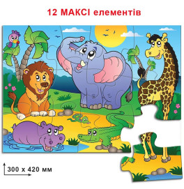 Пазл 12 эл."В мире животных" в кор.